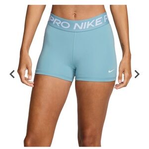 NWT Nike Women's Pro 3” Shorts - Denim Turquoise/White